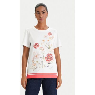 Luisa Spagnoli Tričko Belle 543280 Biela Regular Fit Ženy Luisa Spagnoli Tričko Belle 543280 Biela Regular Fit Ženy