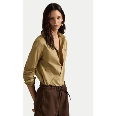 Polo Ralph Lauren Košeľa 211A92177012 Béžová Classic Fit Ženy Polo Ralph Lauren Košeľa 211A92177012 Béžová Classic Fit Ženy