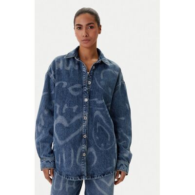 HUGO džínsová košeľa Garesa_4_B 50553558 Modrá Oversize Ženy HUGO džínsová košeľa Garesa_4_B 50553558 Modrá Oversize Ženy