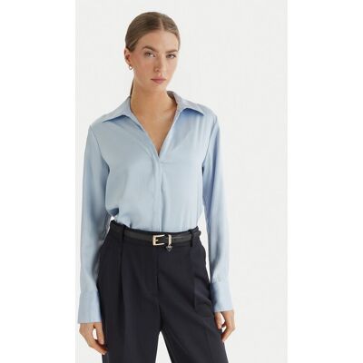 Calvin Klein Košeľa LV044F129G Modrá Regular Fit Ženy Calvin Klein Košeľa LV044F129G Modrá Regular Fit Ženy