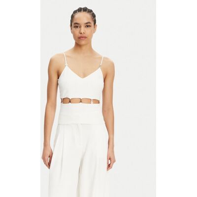 Patrizia Pepe Top 2C1635 A411 Biela Regular Fit Ženy Patrizia Pepe Top 2C1635 A411 Biela Regular Fit Ženy