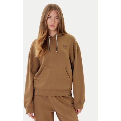 PINKO Mikina Melato 105507 A2RB Hnedá Regular Fit Ženy PINKO Mikina Melato 105507 A2RB Hnedá Regular Fit Ženy