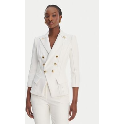 Elisabetta Franchi Sako GI-218-61E2-V780 Biela Regular Fit Ženy Elisabetta Franchi Sako GI-218-61E2-V780 Biela Regular Fit Ženy