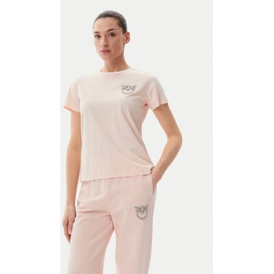 PINKO Tričko Nambrone 103320 A2G7 Ružová Regular Fit Ženy PINKO Tričko Nambrone 103320 A2G7 Ružová Regular Fit Ženy