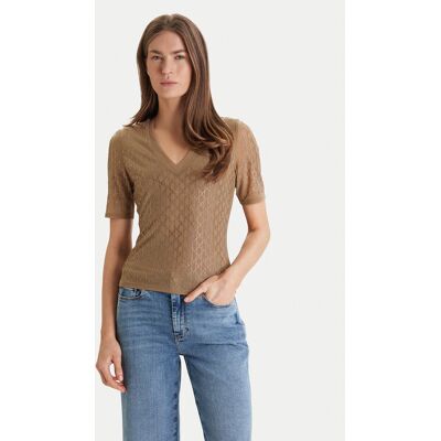 Marciano Guess Tričko 5RGP22 6311A Béžová Regular Fit Ženy Marciano Guess Tričko 5RGP22 6311A Béžová Regular Fit Ženy