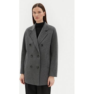 Motivi Vlnený kabát 0065W000087N Sivá Regular Fit Ženy Motivi Vlnený kabát 0065W000087N Sivá Regular Fit Ženy