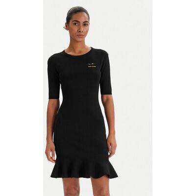Armani Exchange Úpletové šaty XW001872 AF10352 Čierna Slim Fit Ženy Armani Exchange Úpletové šaty XW001872 AF10352 Čierna Slim Fit Ženy