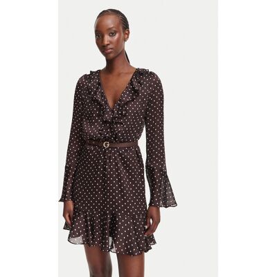 Guess Každodenné šaty W6YK35 W2959 Hnedá Regular Fit Ženy Guess Každodenné šaty W6YK35 W2959 Hnedá Regular Fit Ženy