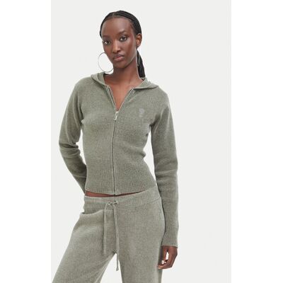 Juicy Couture Mikina JCWEB005 Kaki Regular Fit Ženy Juicy Couture Mikina JCWEB005 Kaki Regular Fit Ženy