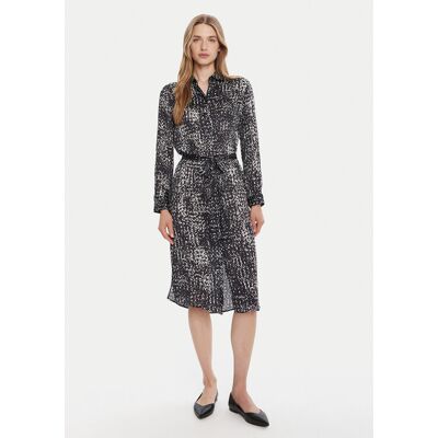 Calvin Klein Košeľové šaty LV044C060G Tmavomodrá Regular Fit Ženy Calvin Klein Košeľové šaty LV044C060G Tmavomodrá Regular Fit Ženy