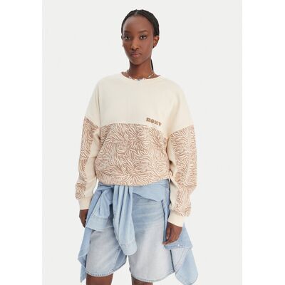Roxy Mikina ERJFT05040 Béžová Relaxed Fit Ženy Roxy Mikina ERJFT05040 Béžová Relaxed Fit Ženy