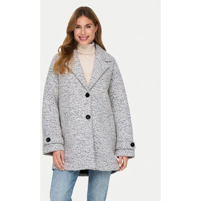 ONLY Vlnený kabát Sophia 15321880 Sivá Relaxed Fit Ženy ONLY Vlnený kabát Sophia 15321880 Sivá Relaxed Fit Ženy