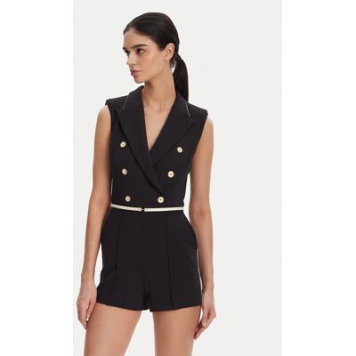 Elisabetta Franchi Overal TU-T45-51E2 Čierna Regular Fit Ženy Elisabetta Franchi Overal TU-T45-51E2 Čierna Regular Fit Ženy