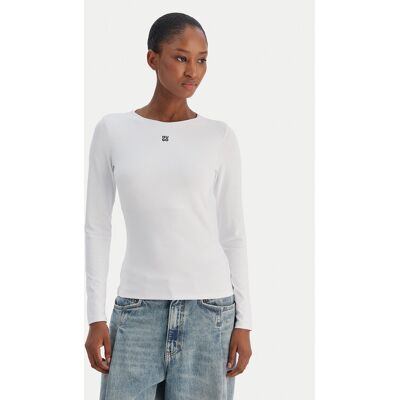 HUGO Blúzka Dasiia 50545208 Biela Slim Fit Ženy HUGO Blúzka Dasiia 50545208 Biela Slim Fit Ženy