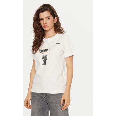 KARL LAGERFELD Tričko A1W17130 Biela Regular Fit Ženy KARL LAGERFELD Tričko A1W17130 Biela Regular Fit Ženy