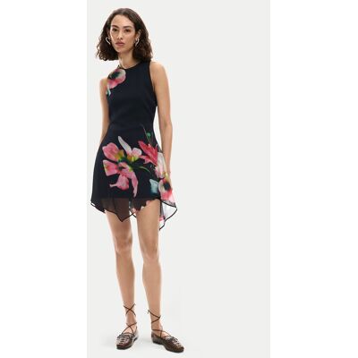 Desigual Letné šaty Nala 26SWVW46 Čierna Slim Fit Ženy Desigual Letné šaty Nala 26SWVW46 Čierna Slim Fit Ženy