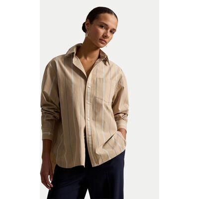 Polo Ralph Lauren Košeľa 211B17125001 Béžová Oversize Ženy Polo Ralph Lauren Košeľa 211B17125001 Béžová Oversize Ženy