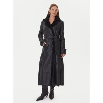 Bardot Plášť z umelej kože 59622JB1 Čierna Regular Fit Ženy Bardot Plášť z umelej kože 59622JB1 Čierna Regular Fit Ženy
