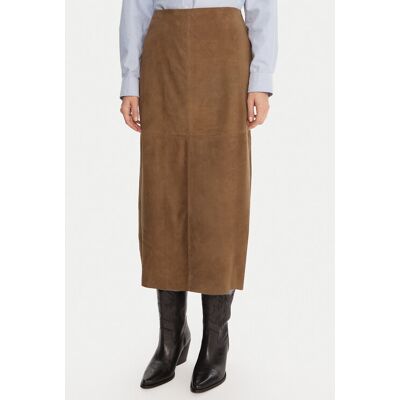 MAX&Co. Kožená sukňa Guelfi 2526406011200 Hnedá Straight Fit Ženy MAX&Co. Kožená sukňa Guelfi 2526406011200 Hnedá Straight Fit Ženy