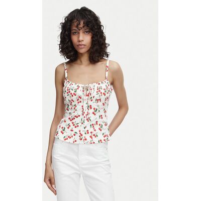 Guess Top W6YH97 W4497 Biela Regular Fit Ženy Guess Top W6YH97 W4497 Biela Regular Fit Ženy