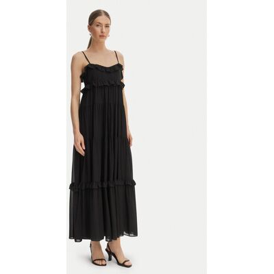 MICHAEL Michael Kors Letné šaty MS683E37R3 Čierna Relaxed Fit Ženy MICHAEL Michael Kors Letné šaty MS683E37R3 Čierna Relaxed Fit Ženy