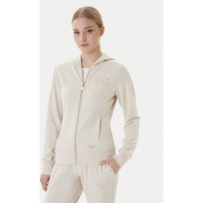 EA7 Emporio Armani Mikina 7W001044 AF12482 U1088 Béžová Regular Fit Ženy EA7 Emporio Armani Mikina 7W001044 AF12482 U1088 Béžová Regular Fit Ženy