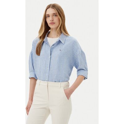 Tommy Hilfiger Košeľa WW0WW46169 Modrá Loose Fit Ženy Tommy Hilfiger Košeľa WW0WW46169 Modrá Loose Fit Ženy