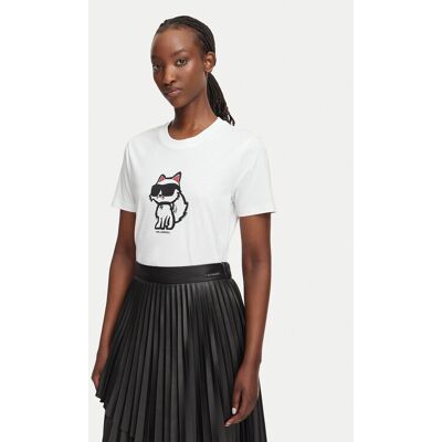 KARL LAGERFELD Tričko Ikon Sketch Choupette A1W17128 Biela Regular Fit Ženy KARL LAGERFELD Tričko Ikon Sketch Choupette A1W17128 Biela Regular Fit Ženy