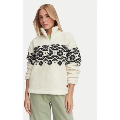 Roxy Fleecová mikina ERJPF03178 Krémová Relaxed Fit Ženy Roxy Fleecová mikina ERJPF03178 Krémová Relaxed Fit Ženy