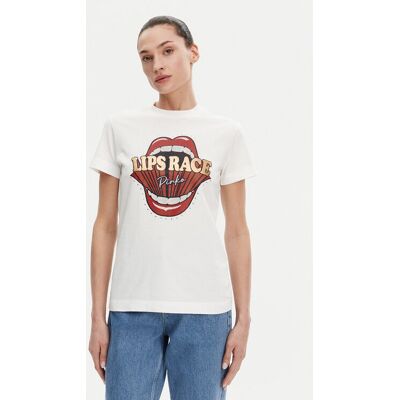 PINKO Tričko Trapani 105050 A2D8 Biela Regular Fit Ženy PINKO Tričko Trapani 105050 A2D8 Biela Regular Fit Ženy