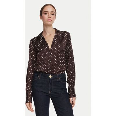 Guess Košeľa W6YH23 W2946 Hnedá Regular Fit Ženy Guess Košeľa W6YH23 W2946 Hnedá Regular Fit Ženy