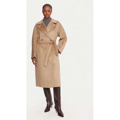 Weekend Max Mara Vlnený kabát Resina 2525016102 Béžová Regular Fit Ženy Weekend Max Mara Vlnený kabát Resina 2525016102 Béžová Regular Fit Ženy