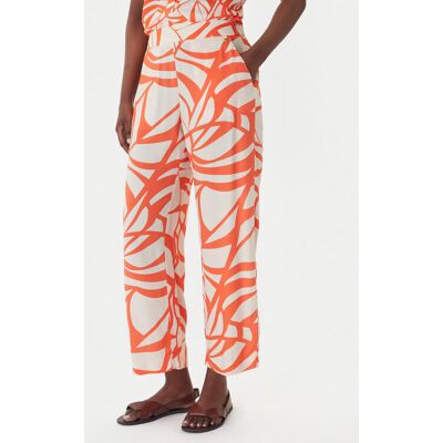 LOLA CASADEMUNT Bavlnené nohavice LS2614040 Oranžová Regular Fit Ženy LOLA CASADEMUNT Bavlnené nohavice LS2614040 Oranžová Regular Fit Ženy