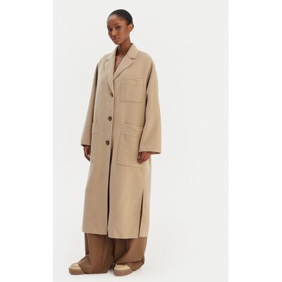 Weekend Max Mara Vlnený kabát Galosce 2615011021 Béžová Relaxed Fit Ženy Weekend Max Mara Vlnený kabát Galosce 2615011021 Béžová Relaxed Fit Ženy