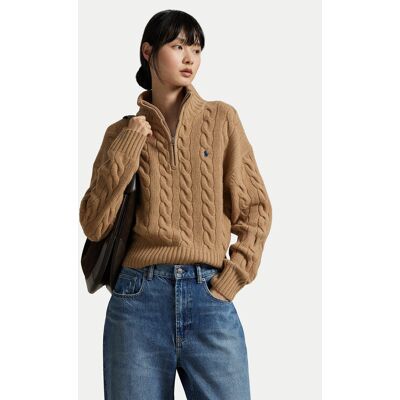 Polo Ralph Lauren Sveter 211972130002 Béžová Relaxed Fit Ženy Polo Ralph Lauren Sveter 211972130002 Béžová Relaxed Fit Ženy