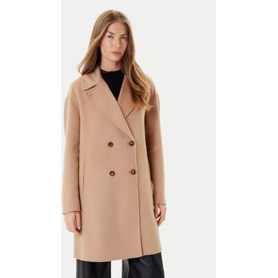 Marella Vlnený kabát Good 2523016031 Béžová Regular Fit Ženy Marella Vlnený kabát Good 2523016031 Béžová Regular Fit Ženy