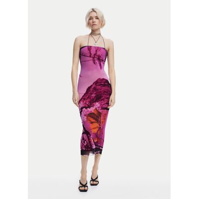 Desigual Letné šaty Lakecomo 25SWVK39 Ružová Slim Fit Ženy Desigual Letné šaty Lakecomo 25SWVK39 Ružová Slim Fit Ženy