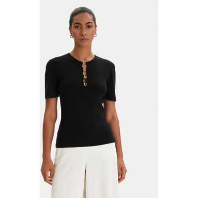 KARL LAGERFELD Blúzka B1W18014 Čierna Slim Fit Ženy KARL LAGERFELD Blúzka B1W18014 Čierna Slim Fit Ženy