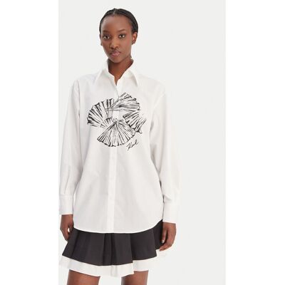 KARL LAGERFELD Košeľa B1W11002 Biela Relaxed Fit Ženy KARL LAGERFELD Košeľa B1W11002 Biela Relaxed Fit Ženy