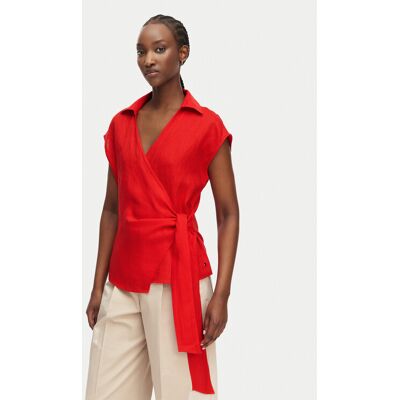 Tommy Hilfiger Blúzka WW0WW49632 Oranžová Regular Fit Ženy Tommy Hilfiger Blúzka WW0WW49632 Oranžová Regular Fit Ženy