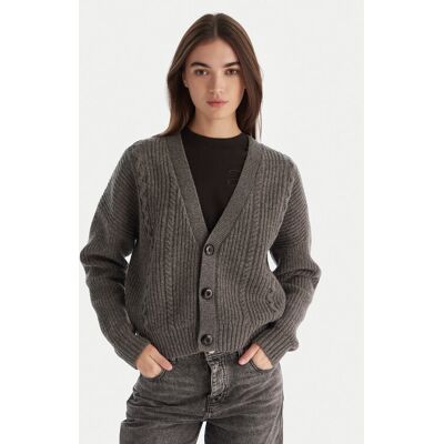 G-Star Raw Kardigán Cable D27729-D770 Sivá Relaxed Fit Ženy G-Star Raw Kardigán Cable D27729-D770 Sivá Relaxed Fit Ženy