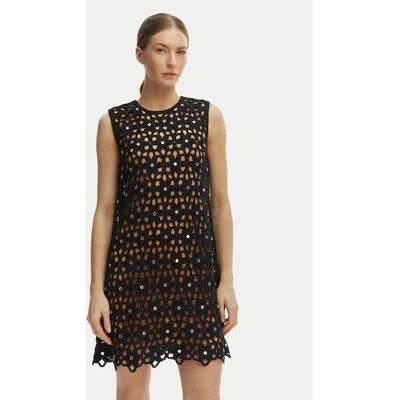 MICHAEL Michael Kors Letné šaty MS683CWKNE Čierna Slim Fit Ženy MICHAEL Michael Kors Letné šaty MS683CWKNE Čierna Slim Fit Ženy