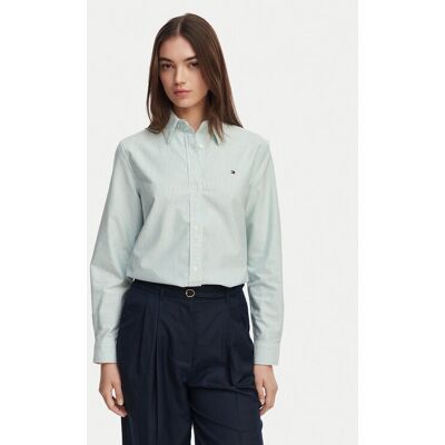 Tommy Hilfiger Košeľa WW0WW46111 Svetlo zelená Relaxed Fit Ženy Tommy Hilfiger Košeľa WW0WW46111 Svetlo zelená Relaxed Fit Ženy