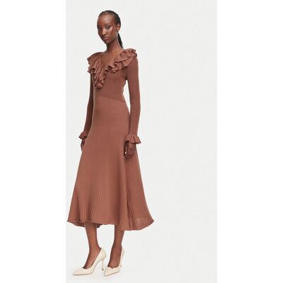 Marella Úpletové šaty Slatino 2623326034 Hnedá Regular Fit Ženy Marella Úpletové šaty Slatino 2623326034 Hnedá Regular Fit Ženy
