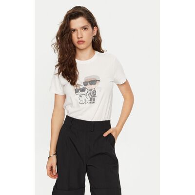 KARL LAGERFELD Tričko A1W17131 Biela Regular Fit Ženy KARL LAGERFELD Tričko A1W17131 Biela Regular Fit Ženy