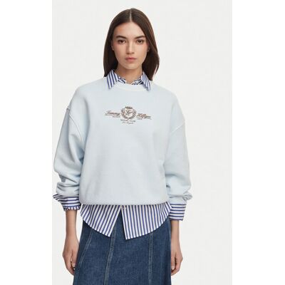 Tommy Hilfiger Mikina Crest Embroidery WW0WW48733 Svetlo modrá Relaxed Fit Ženy Tommy Hilfiger Mikina Crest Embroidery WW0WW48733 Svetlo modrá Relaxed Fit Ženy