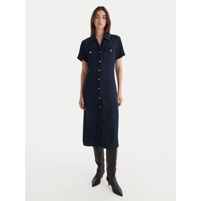 Tommy Hilfiger Košeľové šaty WW0WW45802 Tmavomodrá Regular Fit Ženy Tommy Hilfiger Košeľové šaty WW0WW45802 Tmavomodrá Regular Fit Ženy