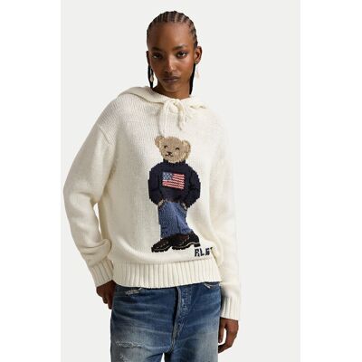 Polo Ralph Lauren Sveter 211A96253001 Écru Relaxed Fit Ženy Polo Ralph Lauren Sveter 211A96253001 Écru Relaxed Fit Ženy