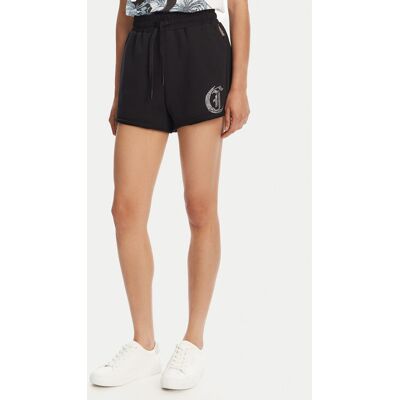 Just Cavalli Športové kraťasy 78PADE08 Čierna Loose Fit Ženy Just Cavalli Športové kraťasy 78PADE08 Čierna Loose Fit Ženy
