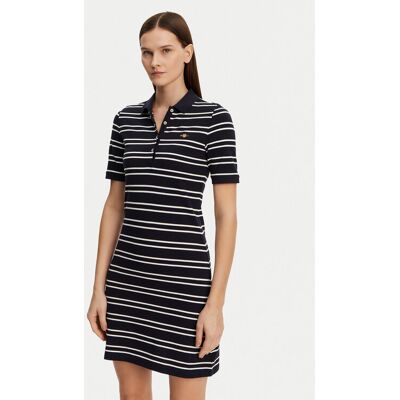 Gant Každodenné šaty Striped Shield 4200571 Tmavomodrá Slim Fit Ženy Gant Každodenné šaty Striped Shield 4200571 Tmavomodrá Slim Fit Ženy